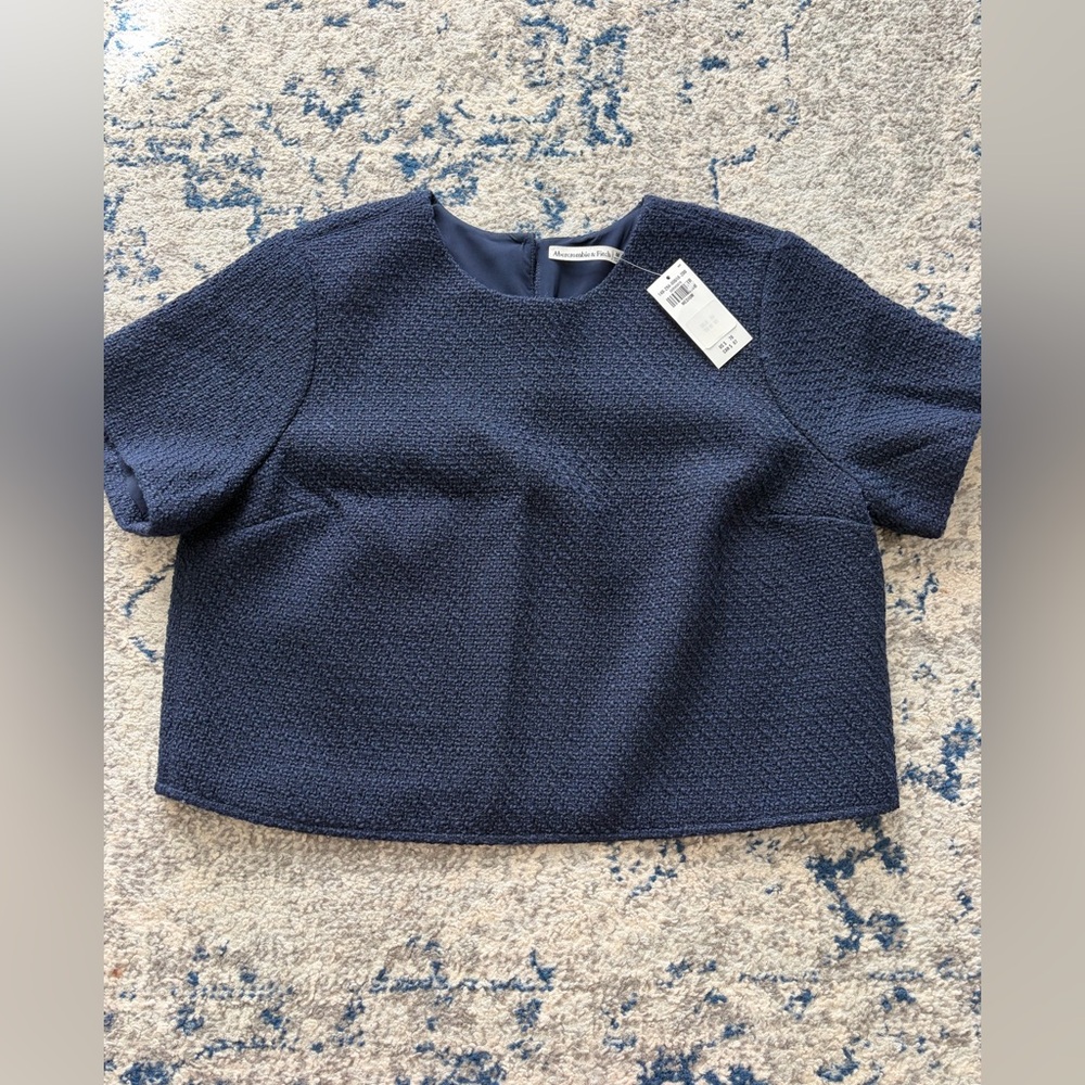 Abercrombie Textured Boxy Crop Top